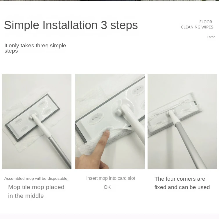 Disposable Nonwoven Wet Floor Mop Disposable Floor Cleaning Wipes Home Disposal Wipe Floor