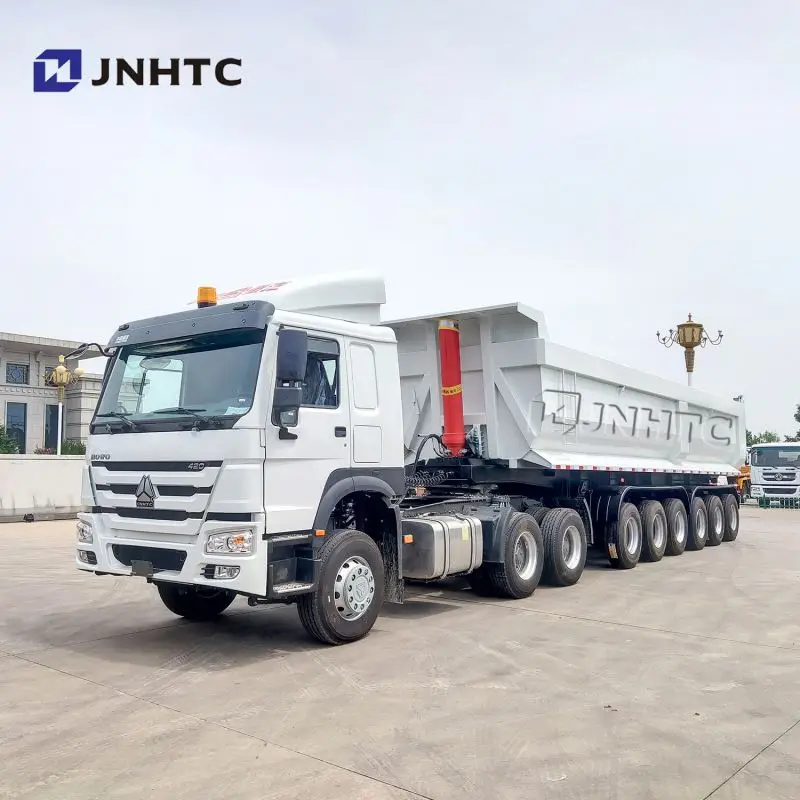 China 40 Ton 50 Ton Truck 3axles Side Tipper / Rear Dumper Semi Trailers Tractor Hydraulic Dump Trailer