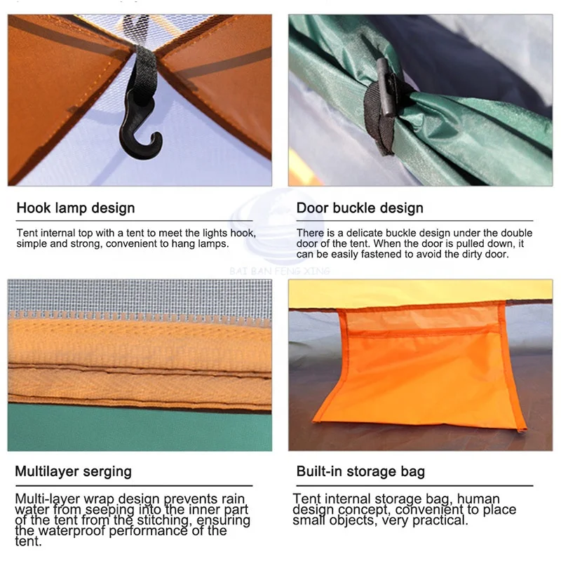 Wholesale extra large instant tent 3-4 person waterproof camping tents luxury outdoor picnic tents