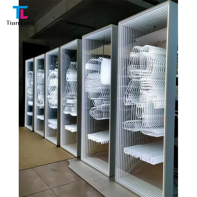 Factory Direct Selling New Mirror Acrylic Bedroom Decor Blue Neon Mirror Led 3d Infinity Mirror Custom