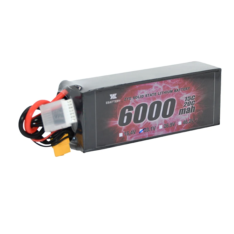 ZYE high density solid state battery 5000mah 6000mah 23.1v 6s 5s UAV battery pack with light weight