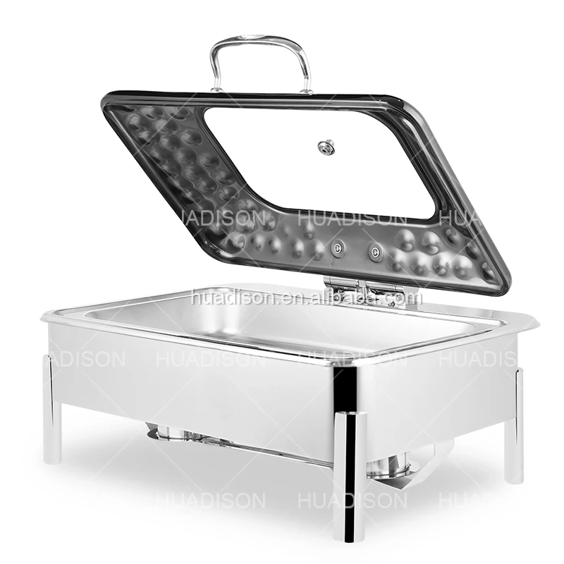 Huadison restaurant & hotel supplies oblong chafing dish 9 L electric chafing dish food warmer set for buffet