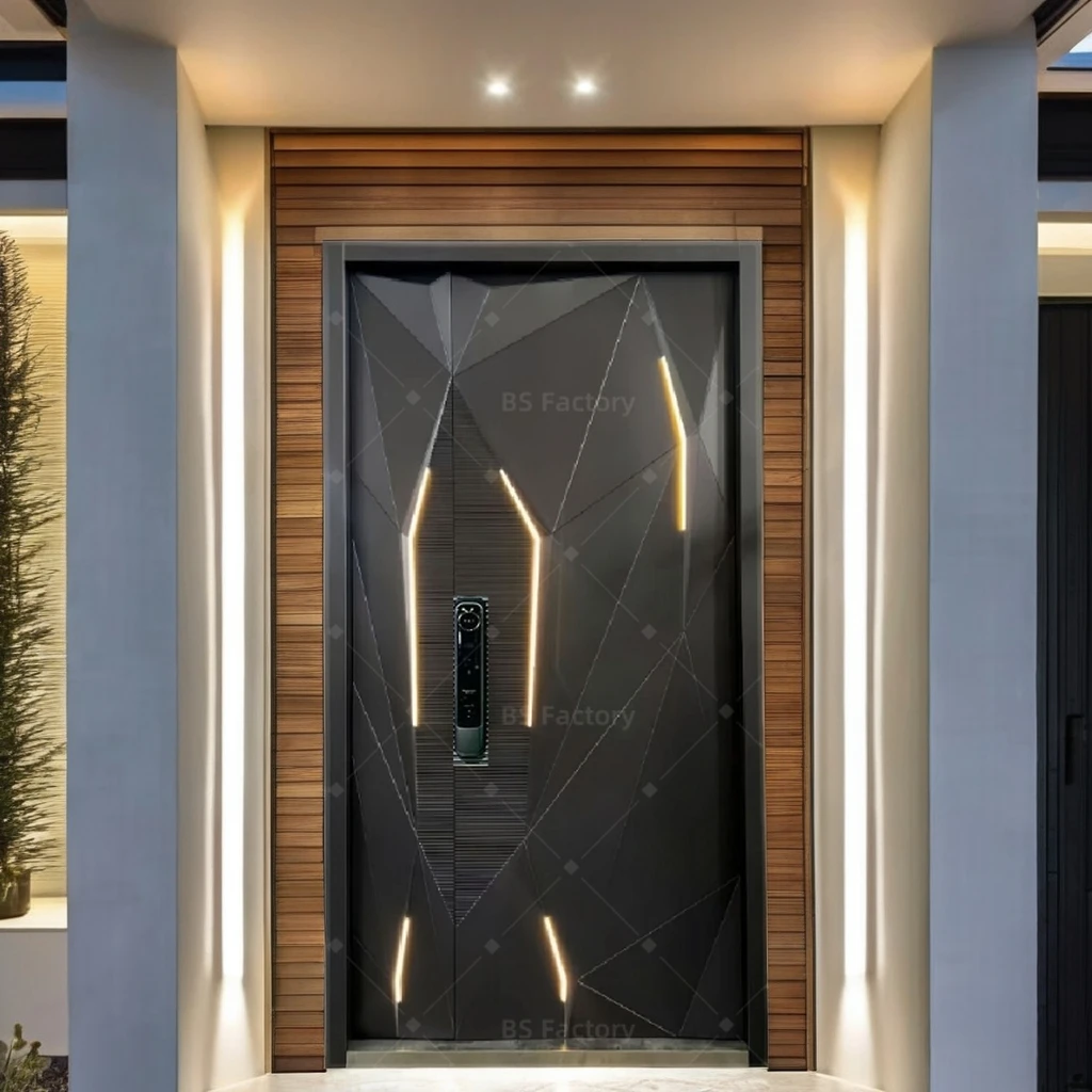 Modern Design Oak Wood Pivot Door Entrance Wooden Door For Residential House