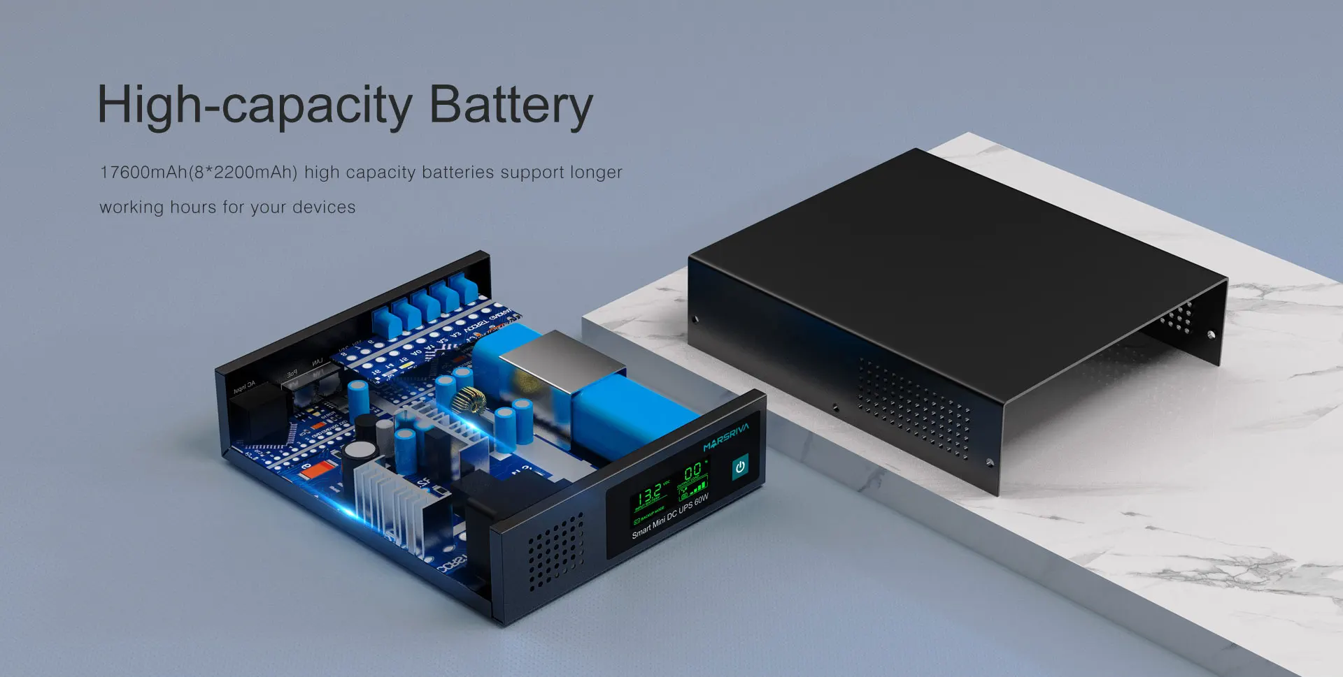 MARSRIVA 2022 Backup Battery Power Supply 17600mAh 9V 12V 15v 24v with PoE Mini DC UPS kp7 For Wifi Router Modem Cctv Camera