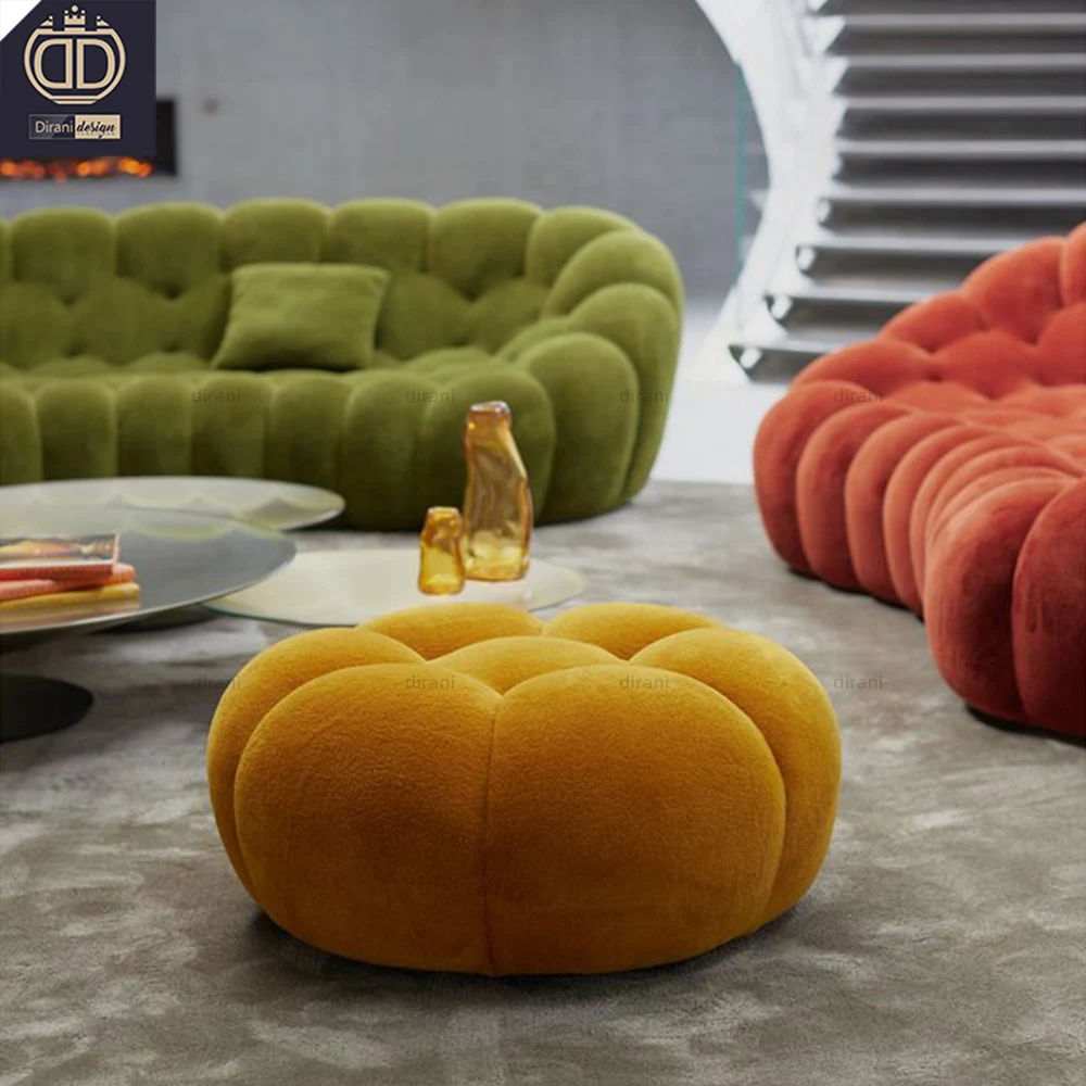 leisure red velvet fabric upholstered sofa set furniture luxury living room comfort velvet sofa