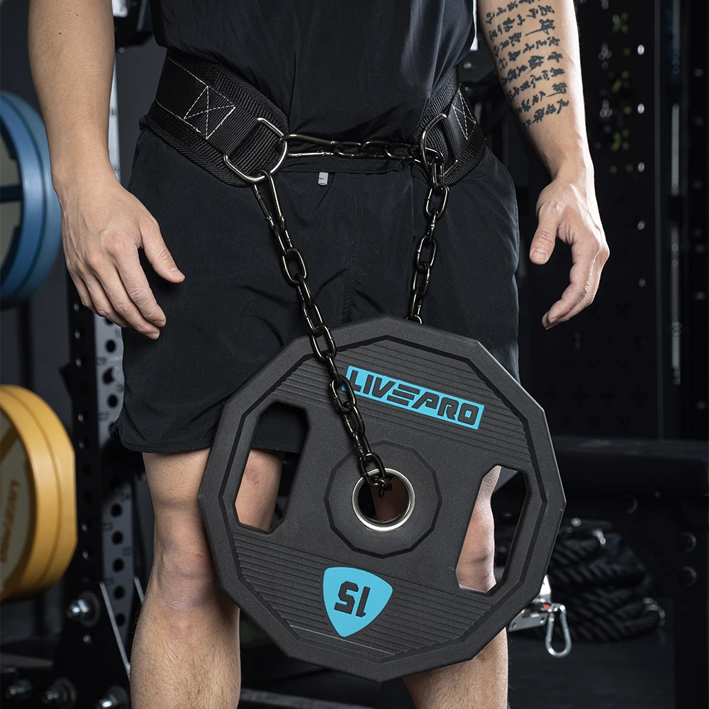 Custom Pull Up Weight lifting Dipping training Belt with Chain