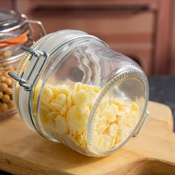 On Sale Transparent Different Size Round Glass Storage Containers Spice Candy Beans Child Snacks Storing Keep Dry Glass Jars