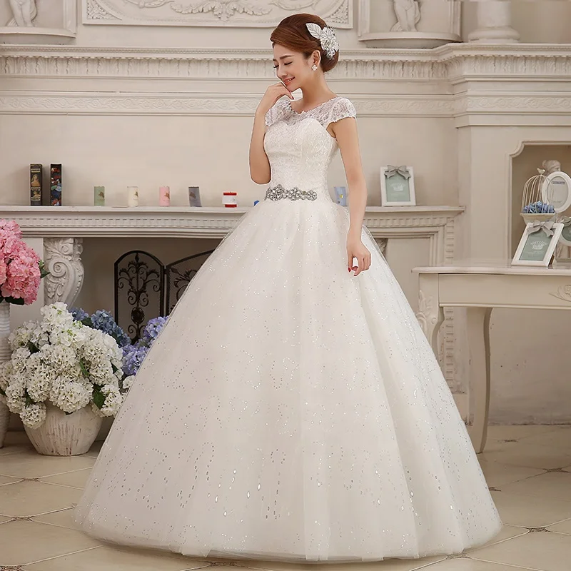 Women Pregnant Bridal Gown Wedding Dress Lace Ball Gown Sexy Romantic Cheap Elegant Fashion Korea
