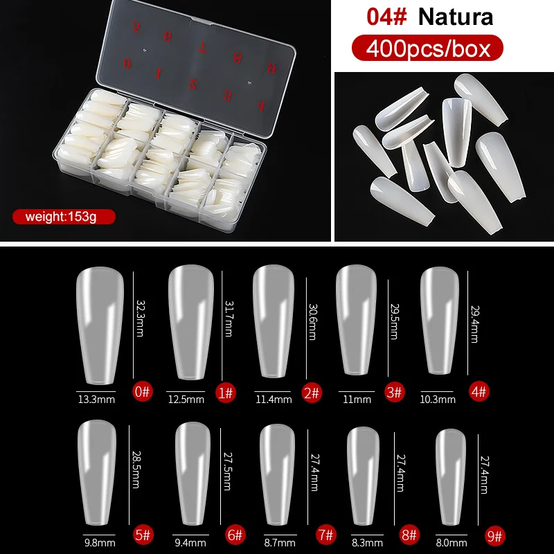 Professional French Acrylic Fakes Nail Tips Artificial Nail Tips Full Cover Acrylic Transparent Nail Capsules