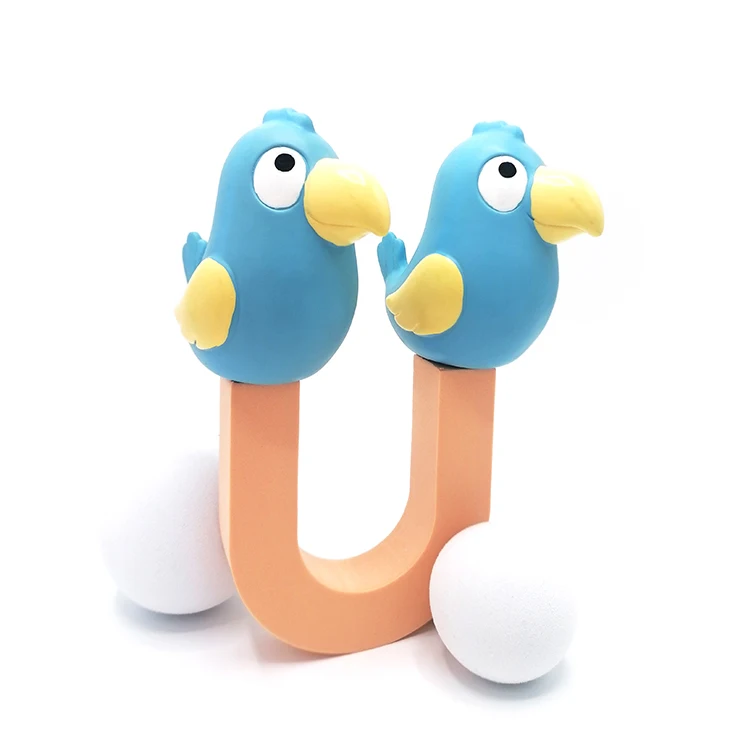 Pure Natural Hand-painted Blue Cure Bird Shape Chewing Rubber Baby Teether Toy