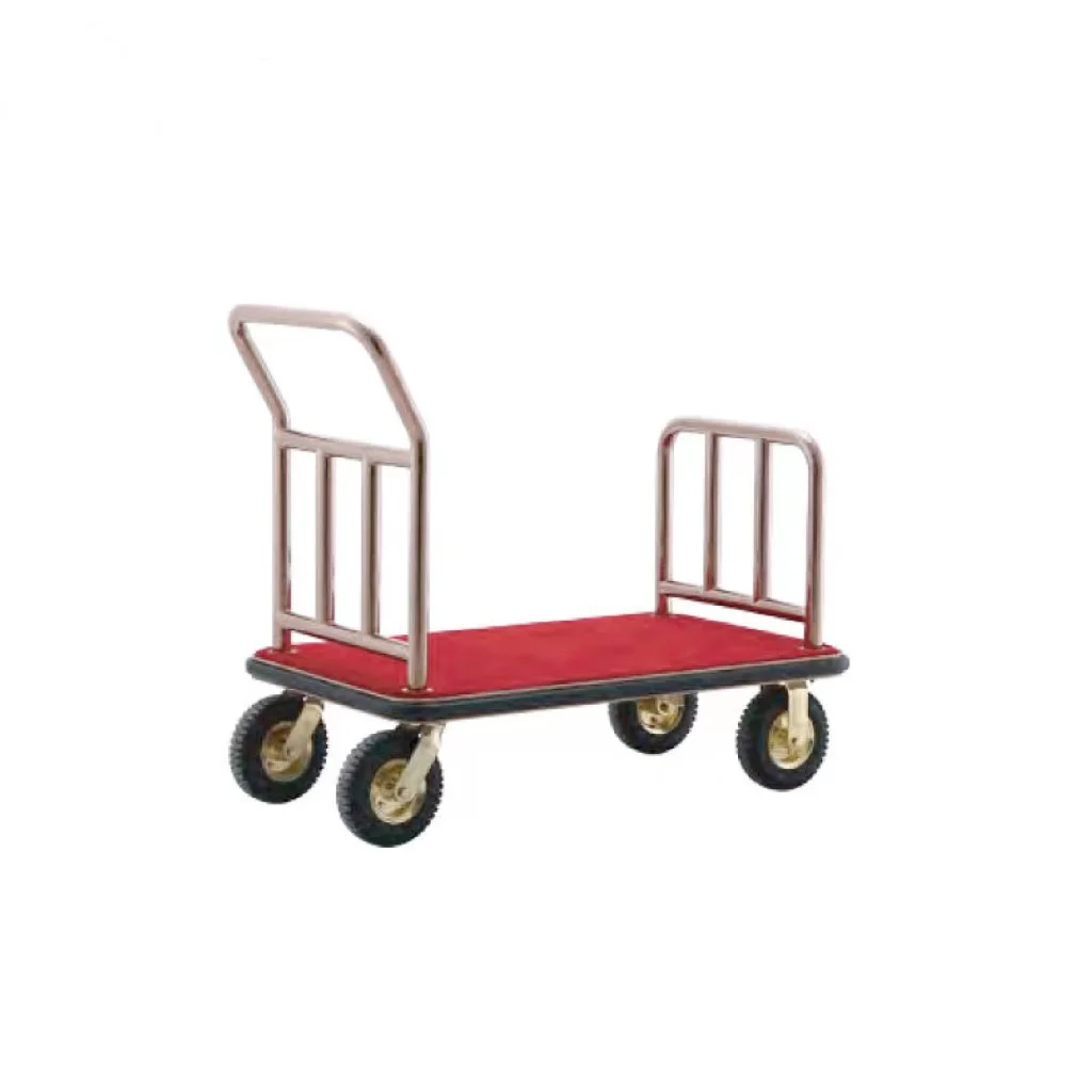 Durable Polished Brass Bellman Hotel Trolley Luggage Cart