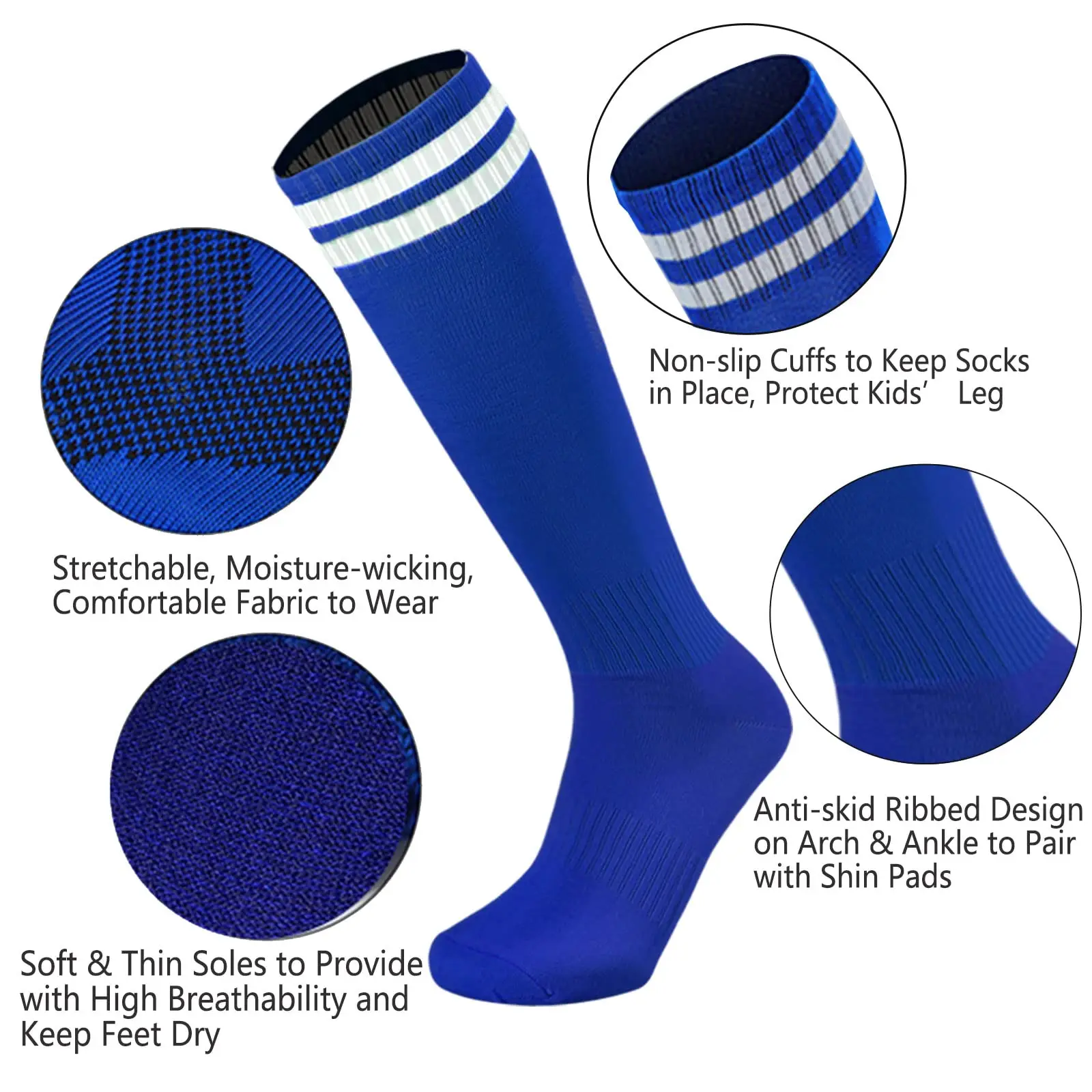 Custom sports player breathable adult kids anti-slip soccer socks