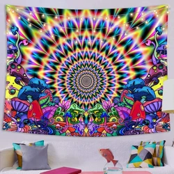 Wholesale Custom Printed Tapestry Abstract Bohemian Mandala Psychedelic Mushroom Quality Wall Hanging Living Room Tapestry
