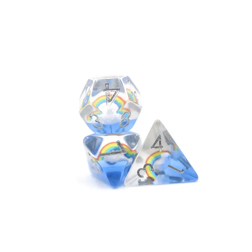 Factory Customized Wholesale 7pcs Dnd Resin Dice D6 Dice Rpg Dnd Game Hot Sale Polyhedral Metal 6-sided Dnd Dice Sets