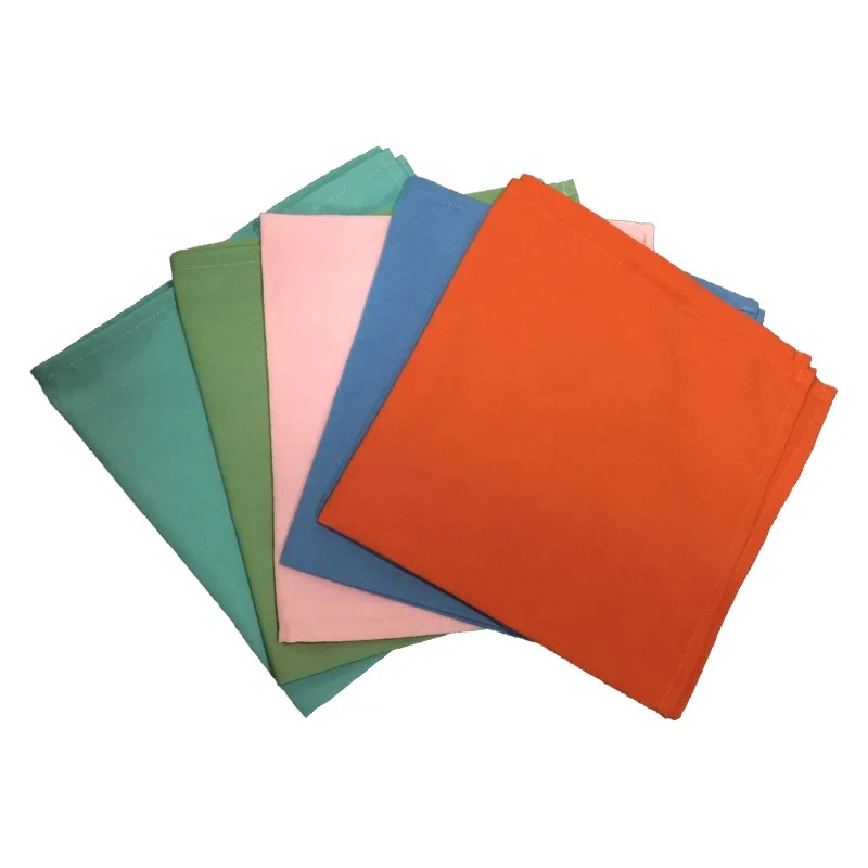 
Cheap Price Spun Polyester Plain Color Floding Table Napkins for Wedding Bistro 