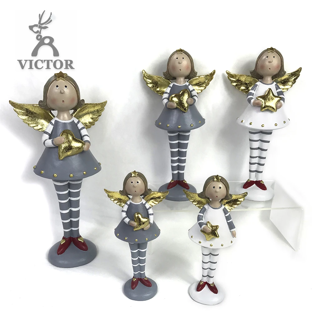 New Cute Little Resin Angel Figurine Resin Crafts Gifts Angel Handmade Sculpture Christmas Home Decorations