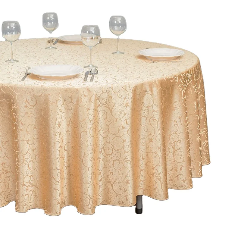 Wedding Table Cover 100% Polyester 120' Round Jacquard Table Cloth