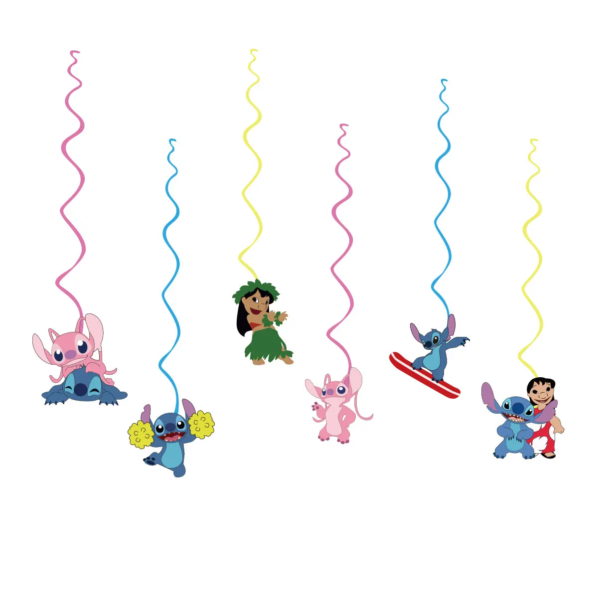 Lilo & Stitch Party Supplies Set Lilo And Stitch Balloons happy Birthday Banner Cupcake Toppers Hanging Swirls Party Decorations