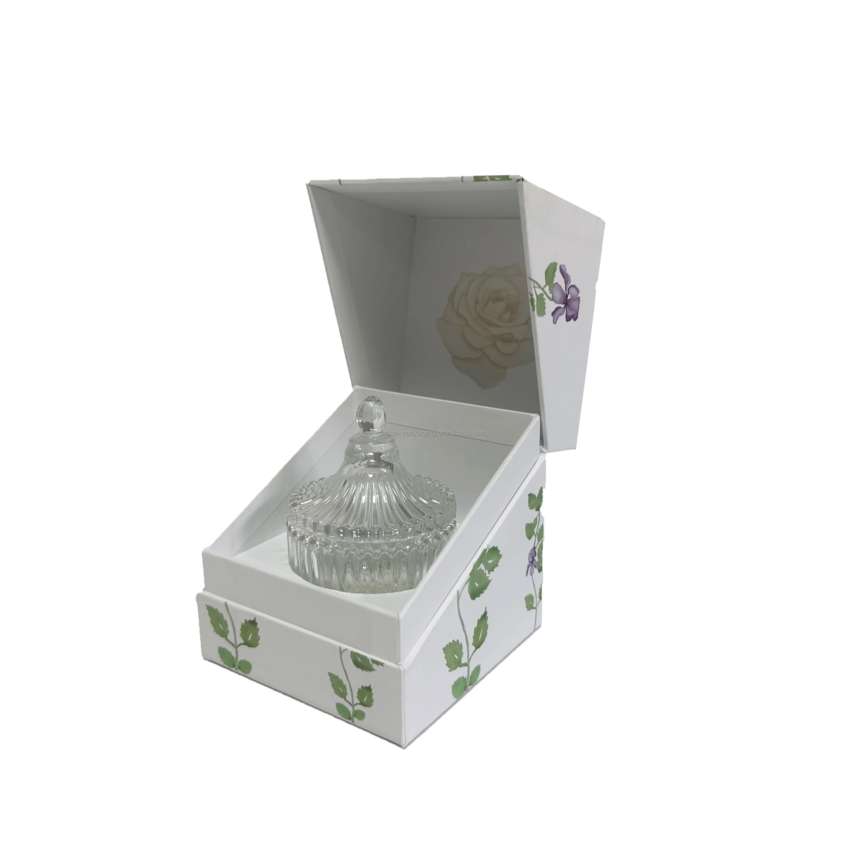 High-end Luxury Single Beautiful Rigid Paper Flip Crafts Gift Boxes Custom Candle Box Packaging