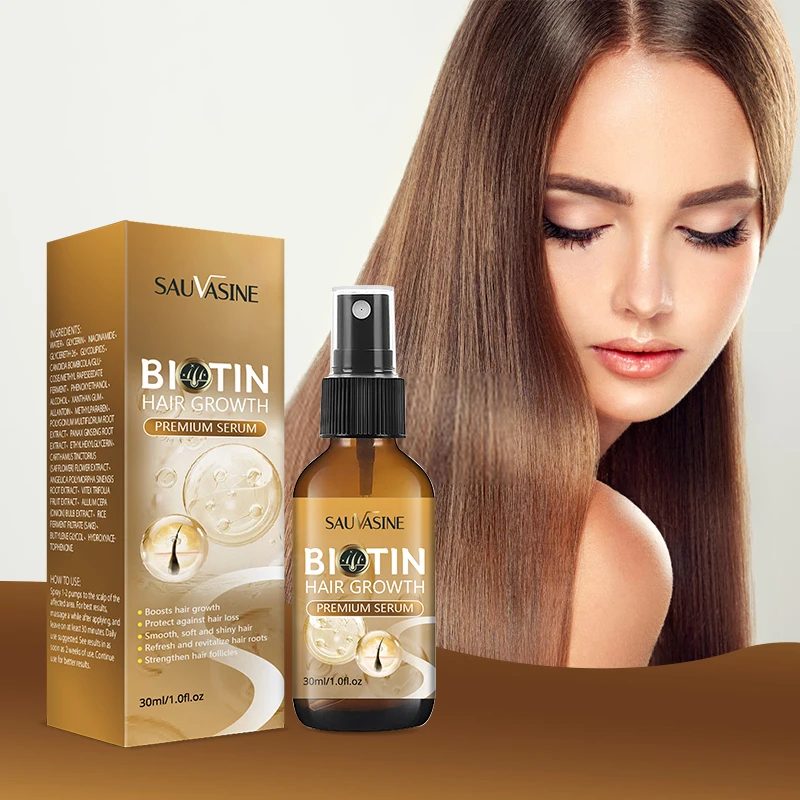 Private Label OEM 100% Vegan Scalp Care Serum Essential Oils Anti Hair Loss Oil Massage Biotin Hair Growth Spray