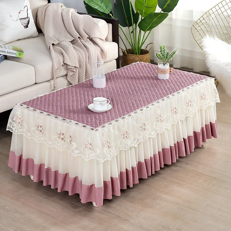 Tea table cover lace embroidered tea table dust cover conference table cover