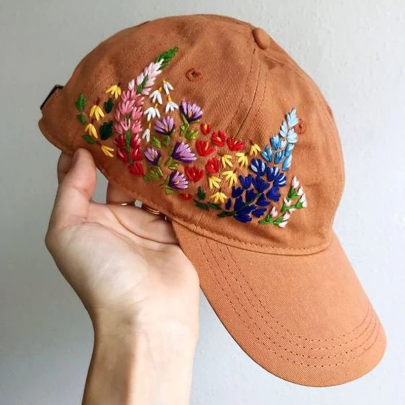 Индивидуальная винтажная женская шапка с простым цветком на заказ, бейсболка с вышитым логотипом ручной работы