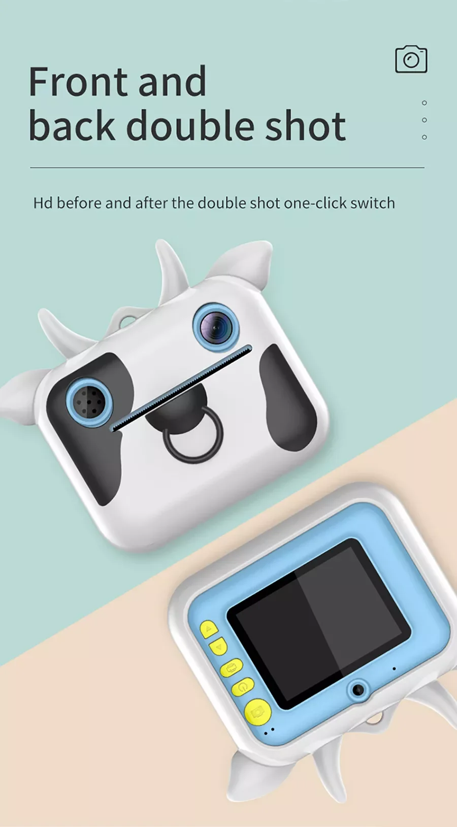 High Quality 2.0 Inch IPS Screen 24MP Small Kid Camera Toy Camera Digital with Print Paper Kid Digital Photo Camera