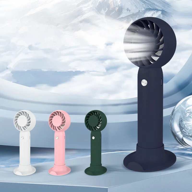 USB Rechargeable Handheld Mini Fan Customized Cute Cartoon Folding Design Low Noise Silent Air-Cooled Cordless Fan Intelligent