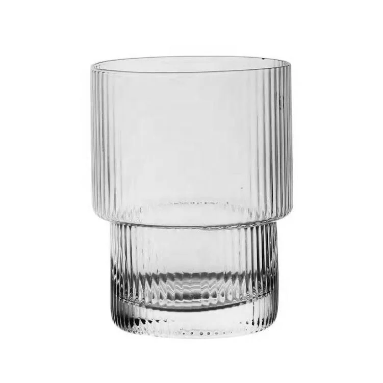 Полосатая стеклянная чашка-элегантный бокал для коктейля кофе со льдом и сокового напитка с характерным узором