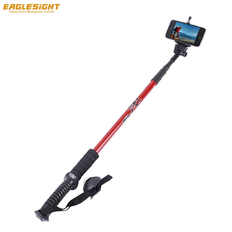 Multiple Function Trekking Pole Selfie Stick Ultralight Aluminum Trekking Pole with camera mount