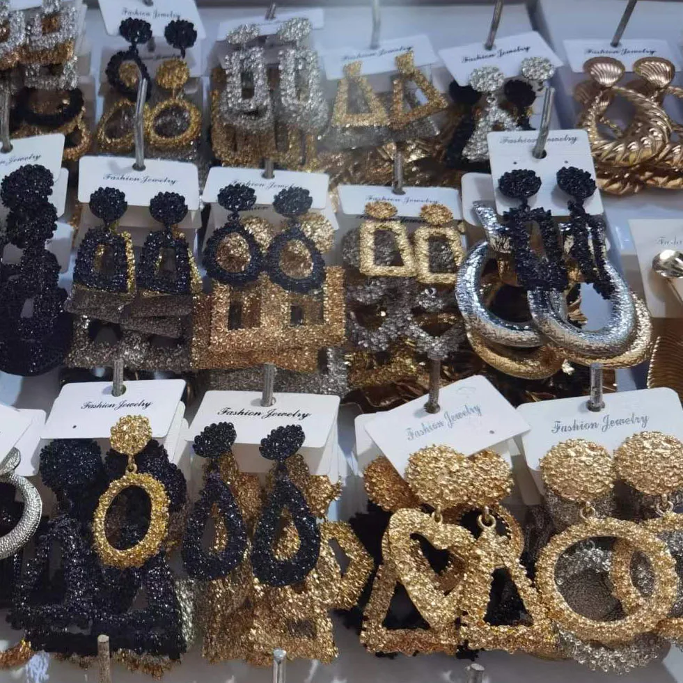 african gold earring hot trendy stock jewelry 14k gold big chunky earring