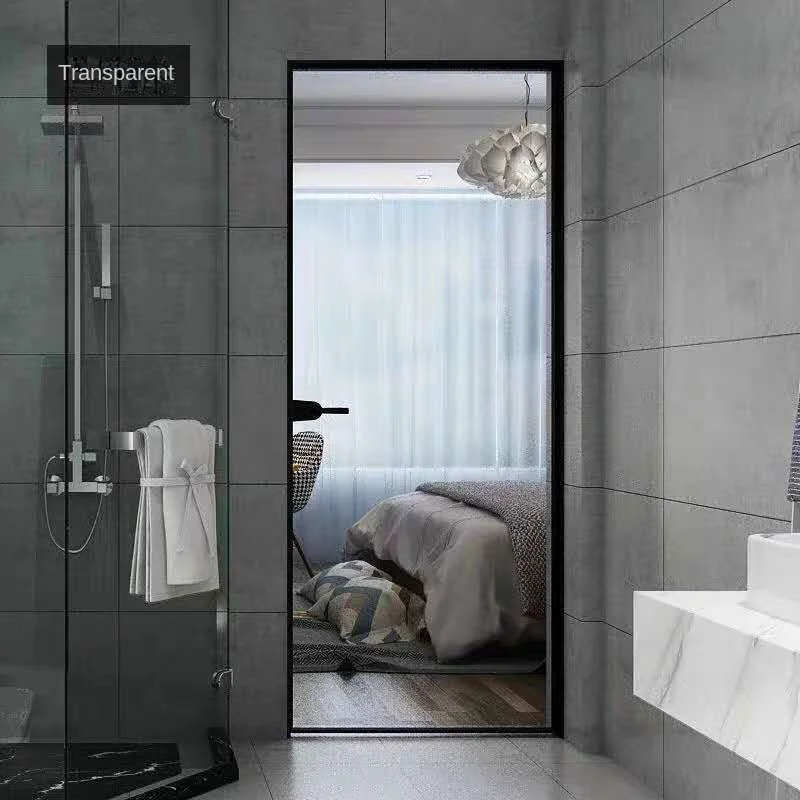Modern Design Bathroom Glass Door Shower Room Aluminum Door for Wc Toilet Room Interior Bathroom Hinged Doors