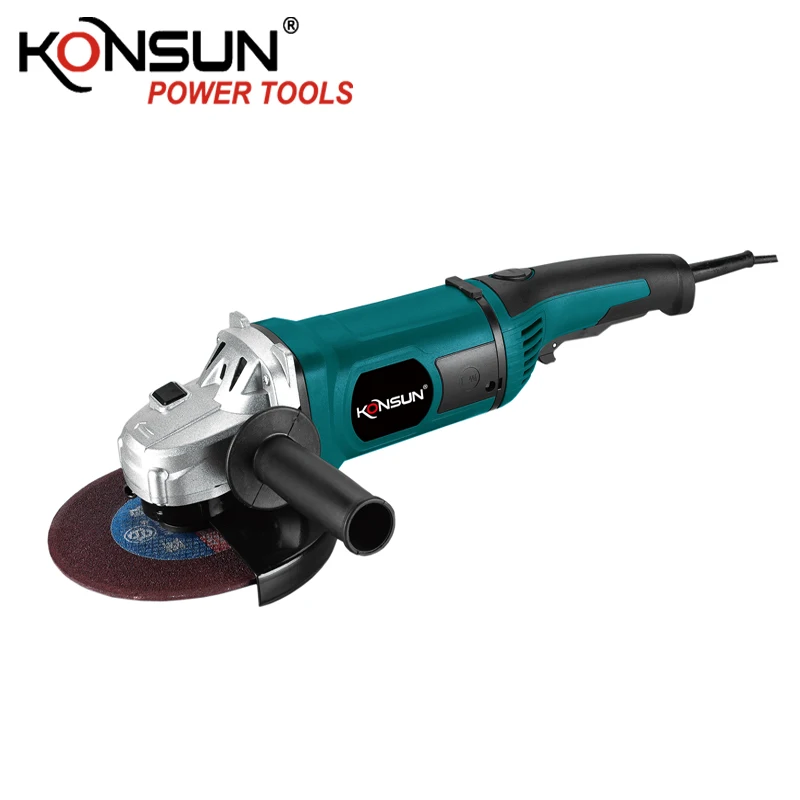 KONSUN China power grinder 180/230mm 2000W electric hand angle grinder long neck heavy duty grinding tool machine