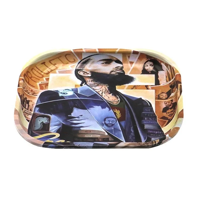Custom Logo Metal Herb Tray Smoking Accessories Rolling Trays Tobacco Tray