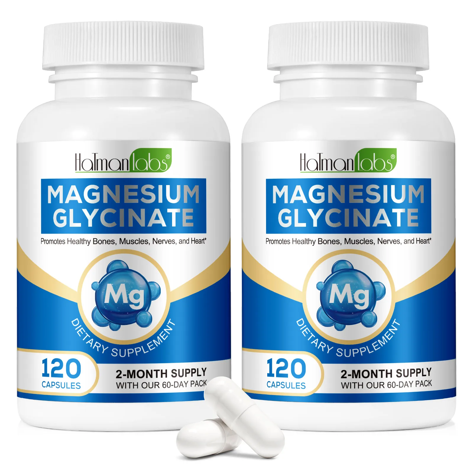 Hatmanlabs supports bone muscle nerve heart health magnesium glycinate supplement magnesium bisglycinate capsules