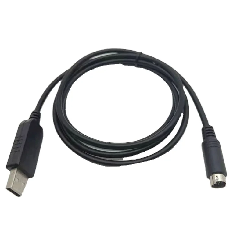 PL2303 USB в Mini DIN 8-контактный Штекерный разъем RS232 последовательный преобразователь адаптер программируемый кабель PLC