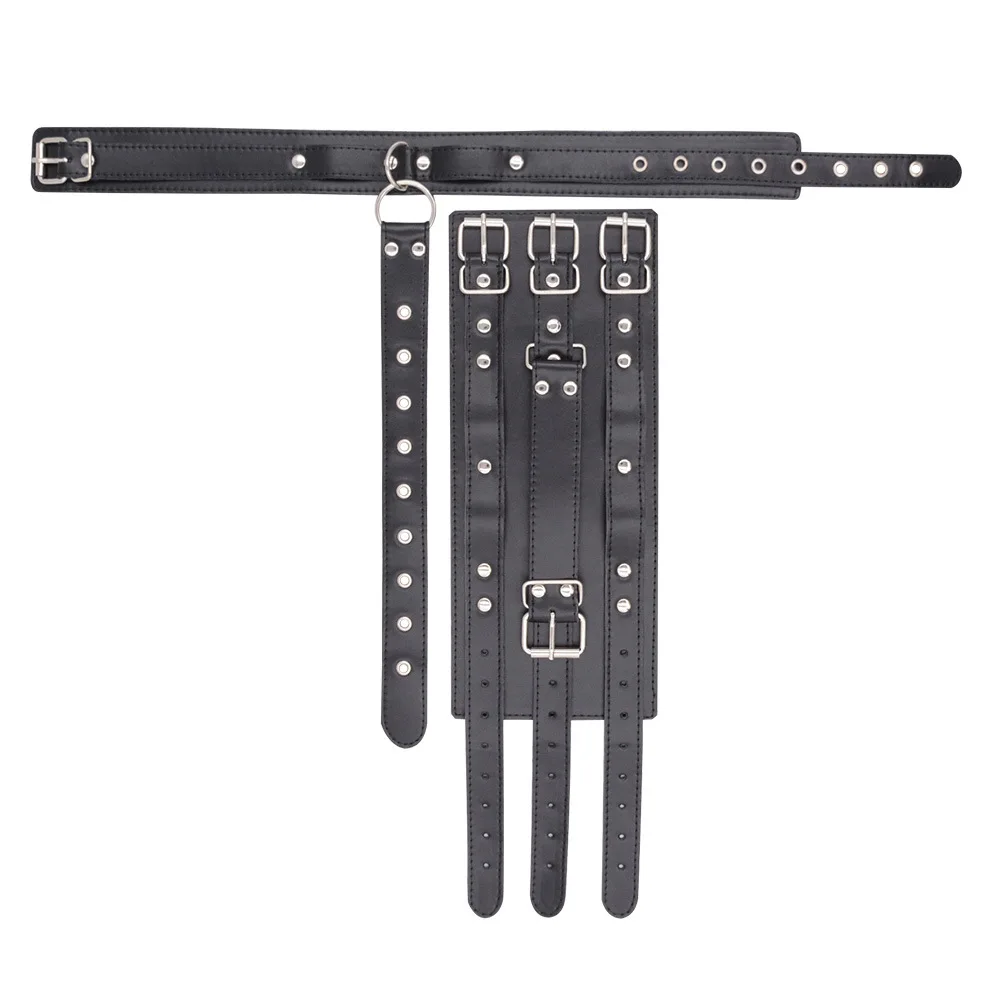 GREENEE PU Leather BDSM Bondage Restraints Collar Fetish Gags Adult Games Erotic Sex Toys for Men Woman Couples