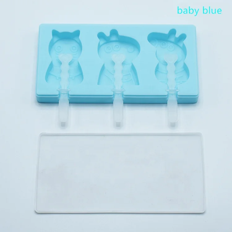 Pig Peppa 3D DIY Silicone Mold Nonstick Ice Cream Mold Food Grade Popsicle Mould for Baking Customized Supported
