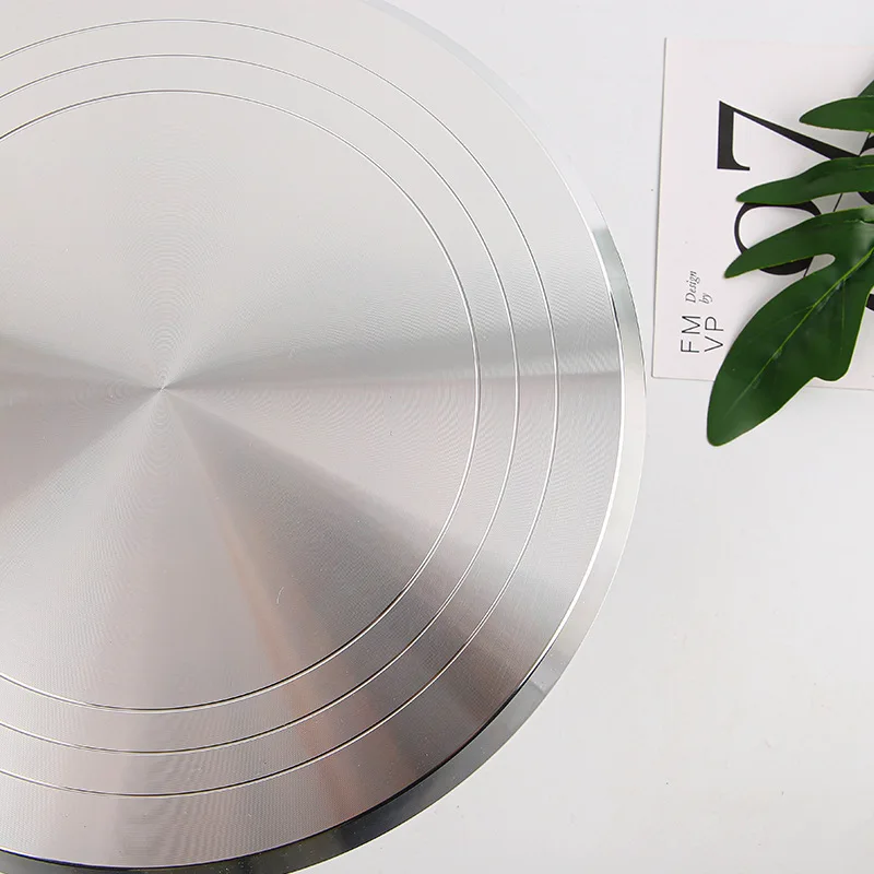 Factory Price 12 inch 1.1kg Revolving Cake Stand Turntable Rotating with Non-Slip Rubber Bottom Aluminium Alloy Cake Stand