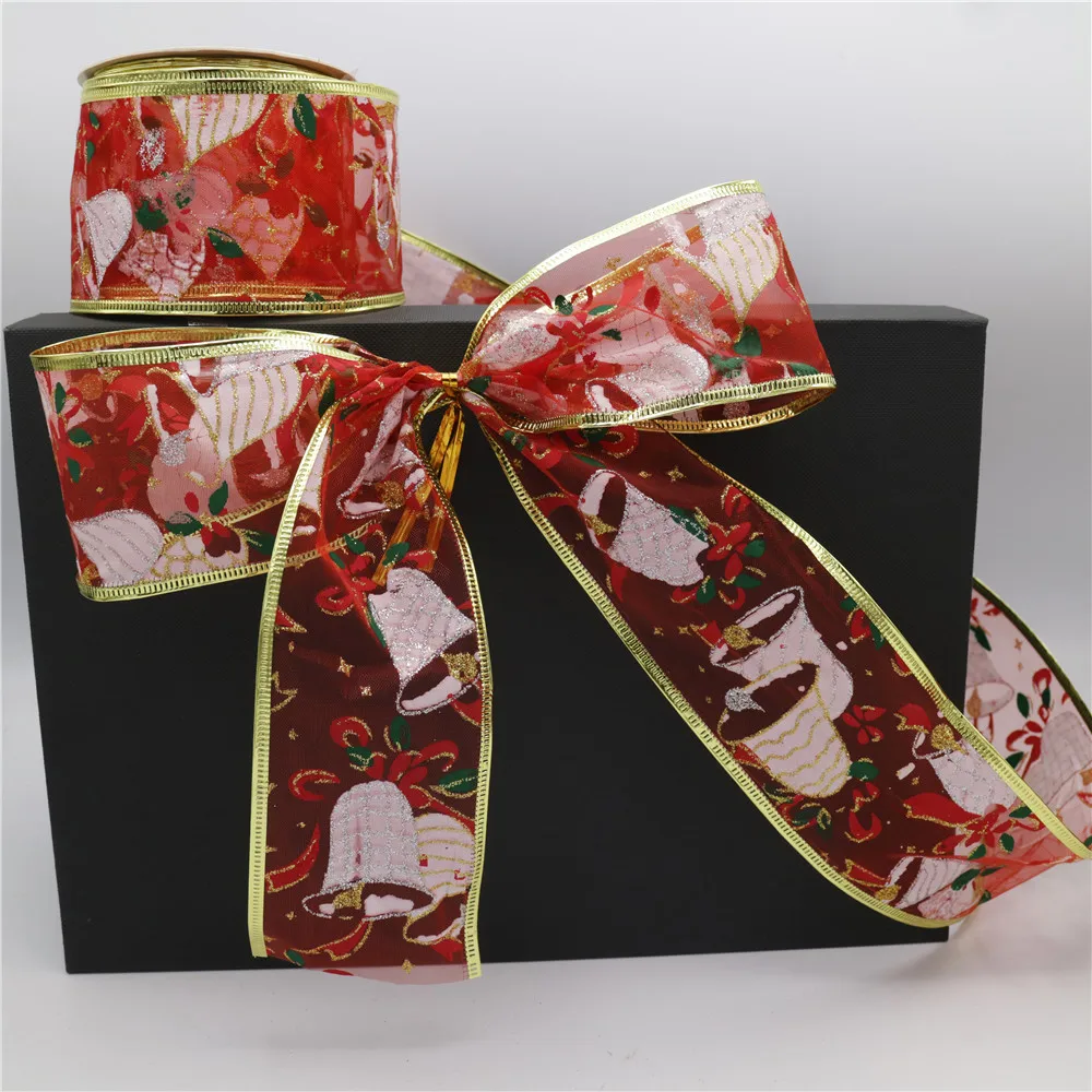 Ribbons manufacturers Custom Christmas gift ribbon and bows  For decoration and gift packing ribbons