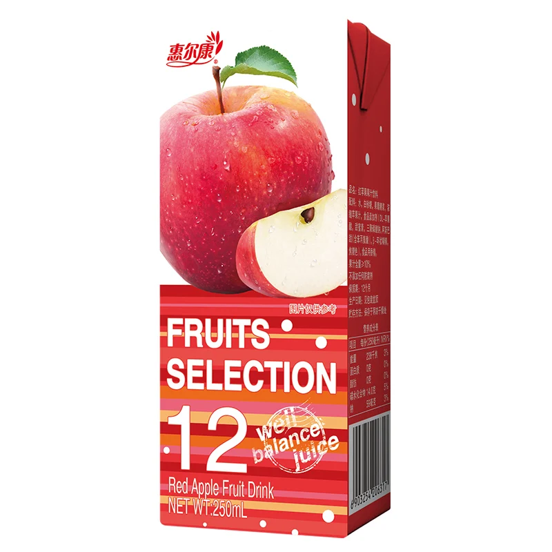 
Apple Wholesale Private Natural Healthy 250ml Soft Drink Carton Box Beverage Red Apple Fruit Juice Soft Drink 