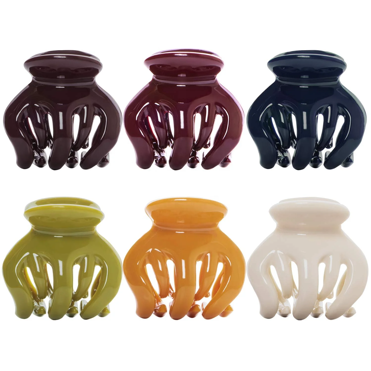 Finestyle Womens Hair Pumpkin Interlocking Teeth No Slip Grip Strong Solid Ladies Beauty Accessory Classic Clamp Jaw Claw Clip