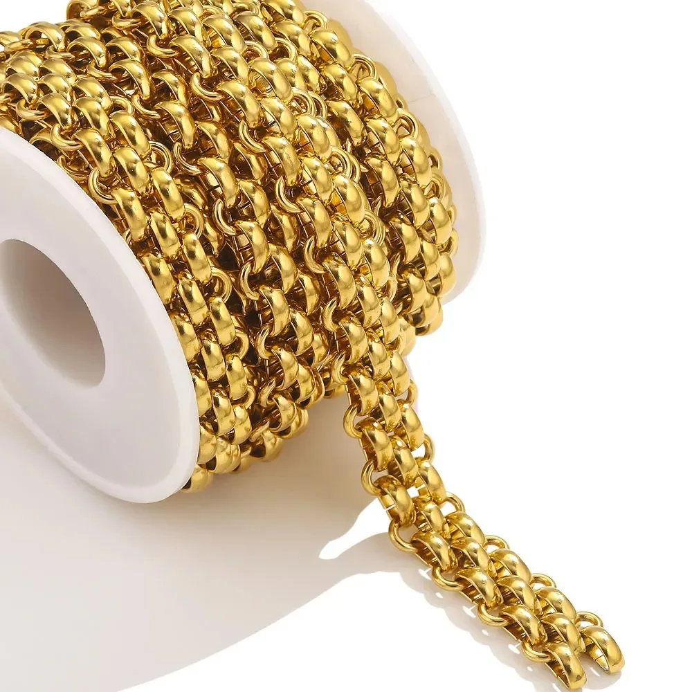 Customize Waterproof PVD 18K Gold Plated Stainless Steel Chain DIY Accessories Jewelry