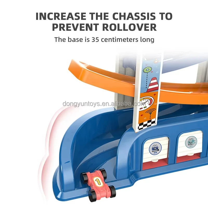 6 layer car ramp toy Gliding sliding car Race Track with mini inertia cars assembly track STEM toys for kids