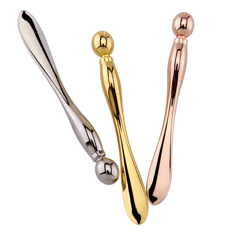 3 Colors Reusable Mini Metal Zinc Alloy Eye Cream Spoon Makeup Spatula Massage Stick for Eye Cream Application