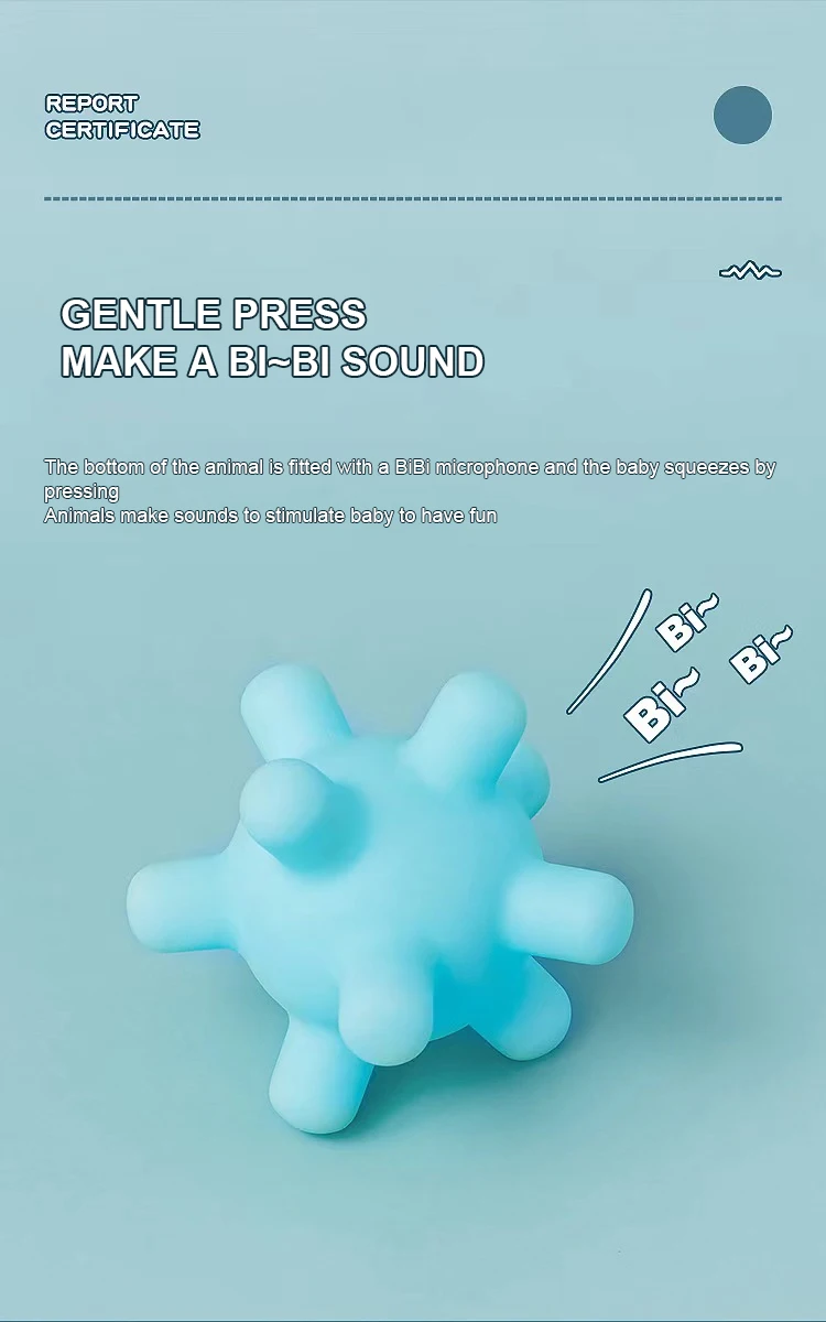 2024 The Newest Baby Toy Soft Rubber Grip Ball Manhattan Tactile Perception Massage Ball For Baby