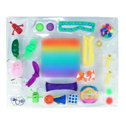 2021 Рождественский подарок 24 дня обратный отсчет Поппет таинственная коробка фиджет календарь для Адвента Забавный Поппер сенсорная игрушка фиджет календарь для Адвента