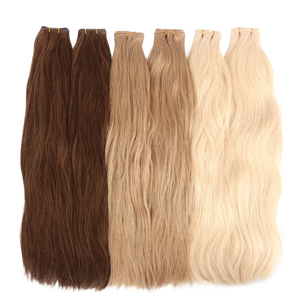 Double drawn Curly One Donor Russian Genius Weft Hair Extensions