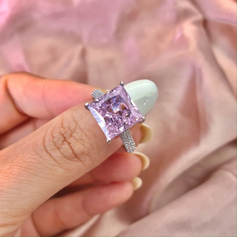 925 sterling silver oval zircon ringHigh-end atmospheric design ladies ringEngagement ring, wedding diamond ring