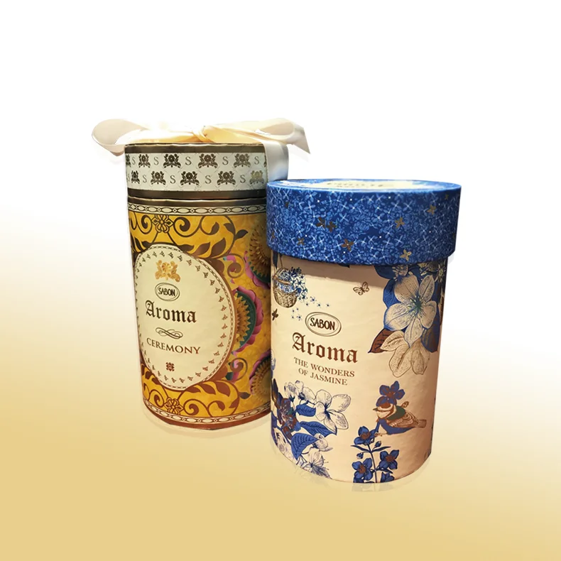 Custom Biodegradable Cylinder Food Paper Cardboard Tube Packaging Premium Paper Round Box With Ribbon